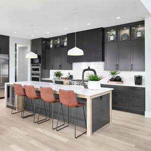 Cuisine moderne 2023, style 3D, design gratuit, haute qualité, armoires de cuisine laquées sur mesure, îlot de cuisine de luxe pour villa - Product Image 2