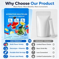 OEM Private Label Electrolyt Drink Mix Poeder Suikervrije Hydratiestick Packs 15 porties 75g Fruit Flavor Easy Mix
