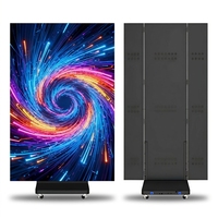 Écran LED pliable à trois volets pour exposition intérieure P2.5, affichage couleur double face sur pied mobile