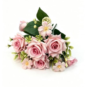 Nouvelle Composition Florale Artificielle en Soie Souple, <span class=keywords><strong>Rose</strong></span> à Cinq Têtes Effet Jade Horizon, pour Mariage, Décoration de Vitrine Extérieure et Aménagement Paysager - Product Image 6