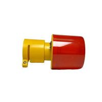 Balise d'alarme routière solaire, lumière rouge, batterie au lithium 3,7 V, 3000 mAh, type fixe, 50 clignotements/minute, lumière d'avertissement
