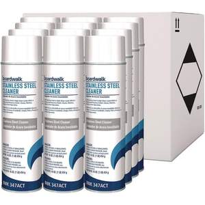 Boardwalk 347ACT Lot de 12 aérosols de 18 oz Nettoyant et lustrant pour acier inoxydable parfum citron Nettoyants pour appareils ménagers - Product Image 6