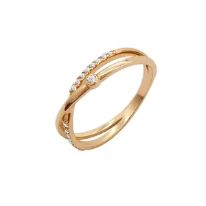 Обручальные кольца кольцо с бриллиантом твист натуральный специальный дизайн стиль онлайн для продажи помолвки в годовщину для женщин золото