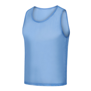 Grosir rompi latihan sepak bola remaja poliester bersirkulasi Bib tanpa lengan Jersey jaring besar rompi sepak bola - Product Image 6