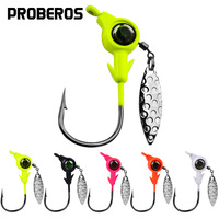 Hameçon de pêche coloré à grande tête avec spinner pour le black-bass