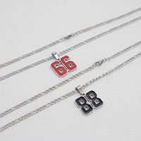 Étanche En Acier Inoxydable Sport Bijoux Baseball Équipe Numéros Collier Émail Baseball Basketball Football Équipe Numéro