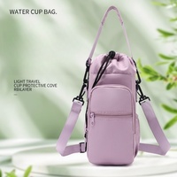 Tas Pembawa Botol Air dengan Tali Tas Botol Air dengan Kantong Ponsel 30oz untuk Berjalan Mendaki Aksesori Minum G25-790