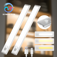 Lampu Malam LED Sensor Magnetik Penginderaan Tubuh Manusia, Plastik, untuk Lemari & Nakas, Peredupan Tanpa Tingkat, Desain Modern untuk Kamar Tidur, Produk Terlaris