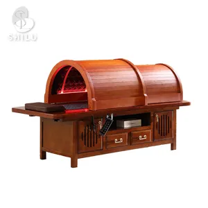 Solid Wood Moxibustion Salon Massage Table Physiotherapy Bed With Infrared Carbon Heater And Steaming AJ6