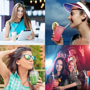 Eco Friendly Reusable 18/8 Stainless Steel Metal Straws Long Drinking Straws Tumblers Dishwasher Safe With Customized Logo - Product Image 5