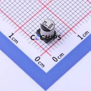 Condensateur électrolytique en aluminium SMD CS1H010M-CRC54, SMD, D4xL5.4mm 1uF 20% 50V 7mA-120Hz - Product Image 1