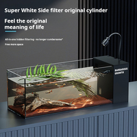 Aquarium de bureau rectangulaire en verre transparent ultra-blanc de style moderne de haute qualité et durable 220V Écologique Énergétique