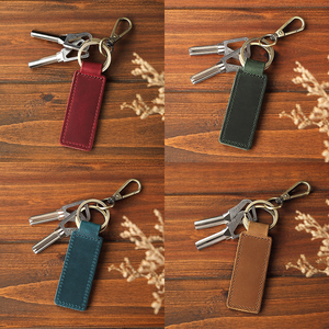 Porte-clés en cuir rétro en cuir de vachette avec fermoir mousqueton en métal, pendentif personnalisé anti-perte pour clés de <span class=keywords><strong>voiture</strong></span> - Product Image 3
