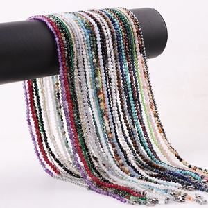 Nuevo Diseño, Collar de Piedras Naturales Facetadas de 2mm y 3mm, Cuarzo, Piedra Lunar, Hecho a Mano, Gargantilla de Gemas para Mujer, JNK9357 - Product Image 1