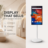 27 Zoll LED Smart Mobiler Monitor mit 120Hz Bildwiederholrate Kabelloser Touchscreen Eingebauter Akku Bildschirmspiegelung für Outdoor-Veranstaltungen