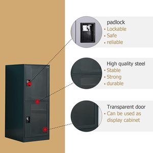 Casier vertical MECOLOR à un seul niveau avec serrure à cadenas, 2 ou 3 compartiments de rangement pour employés, maison, bureau, école, enfants - Product Image 6