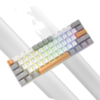 Teclado Mecánico para Juegos al 60%, Ergonómico, Duradero, Cable Tipo-C Desmontable, Mini Teclado para Juegos Blanco con Interruptores Rojos