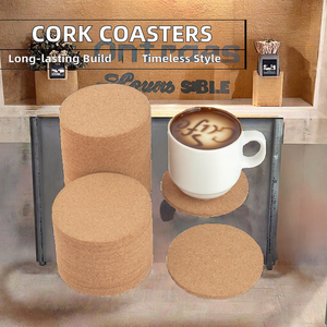 Sous-verres en bois de liège écologiques classiques personnalisés de haute qualité Design rond naturel pour tapis et tampons - Product Image 2