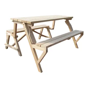 โต๊ะไม้สำหรับปิกนิกโต๊ะและม้านั่งไม้สำหรับสวนสินค้าส่งตรงจากโรงงาน