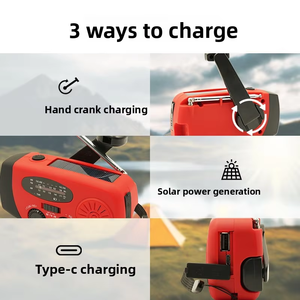 MC071 Banco de Energía Portátil de 2000mAh con Linterna de Emergencia de Manivela, Cargador de Celular y Cargador Solar de Manivela para <span class=keywords><strong>Radios</strong></span> - Product Image 4