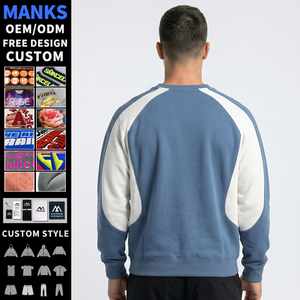 Sweat-shirts pour hommes de haute qualité, design personnalisé, logo, couleur contrastée, coupe ample, poids lourd, streetwear, sport, fitness - Product Image 3
