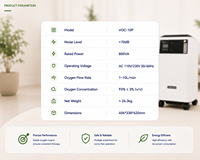 Concentrateur d'oxygène médical vétérinaire DYNMED 10L certifié ISO pour cliniques vétérinaires, machines d'anesthésie, cages de soins intensifs, hyperbare