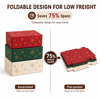 Boîte cadeau de Noël pliable magnétique avec gaufrage, pelliculage mat, doublure en éponge, recyclable pour l'affichage commercial festif