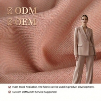 62 couleurs en stock, vente chaude, tissu 100% polyester aspect laine, sergé 3/3 mat et rigide, pour blazer, costume, pantalon large et manteau pour femme