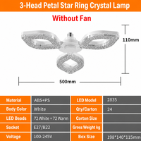 Ventilateur de plafond avec éclairage en cristal multi-styles, à assortir, douille E27 B22, télécommande, pour salon, dortoir
