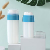 Flacon Airless Double Chambre PP 10ml*2 5ml*2, Bouteille Sous Vide à Double Tube et Buse Unique pour Sérum, Emballage Cosmétique Blanc/Bleu