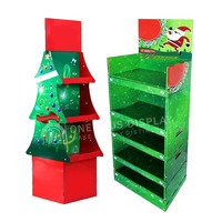 Présentoir d'arbre de Noël en carton personnalisé pour supermarché au détail pour la saison de Noël