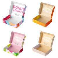Boîtes d'emballage pour beignets, logo personnalisé, mochi, papier mignon, à emporter, blanc, rose, mini cadeau, boulangerie, pliées, imprimées, boîte à beignets bon marché