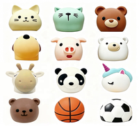 Tapas de Silicona 3D con Forma de Animales de Dibujos Animados, Reutilizables, para Botellas de Bebidas, con Forma de Unicornio, Oso, Jirafa, Panda, Accesorios de Grado Alimenticio