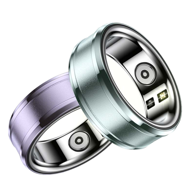 Health Smart Ring Android & IOS Fitness Tracker with Blood Pressure ECG Heart Rate Sleep Monitor Steel Case Remote Control