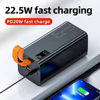 Batterie externe portable 50000mAh 20W à charge rapide, affichage LED fin, batterie Li-polymère