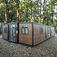 Maison conteneur préfabriquée portable de luxe 40 pieds x 20 pieds, 4 chambres, bureau mobile/dortoir, salon, atelier, entrée, salle de sport, panneau sandwich