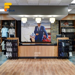 Espositore di Lusso in Legno per Abiti, Vetrina Modulare con Armadio e Panca Espositiva Centrale per Negozi di Abbigliamento Formale - Product Image 2