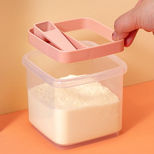 Boîte de conservation alimentaire portable avec couvercle et cuillère, boîte à lait en poudre étanche, récipient de conservation alimentaire en plastique de 600 ml - Product Image 2
