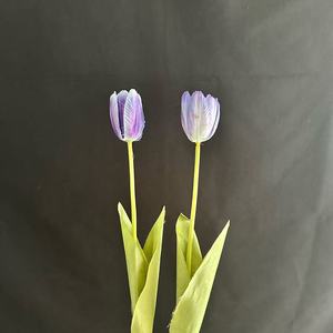 Fleurs de tulipes en soie Junheyuan, branche unique, multicolores, semi-ouvertes, pour décoration de mariage et artisanat DIY - Product Image 3