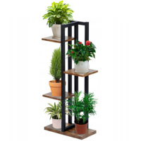Support à plantes en métal épais à 4 niveaux, durable et thermolaqué, pour 5 pots, idéal pour la maison et le jardin, utilisation en intérieur en coin.
