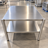 Plan de travail en acier inoxydable, robuste, double couche, table de travail d'atelier, taille personnalisée