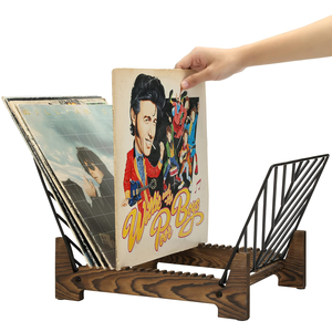 Custom Wood Vinyl Record Storage Display Flip Rack LP Record Holder Albums Storage Display Stand Vinyl Record Storage Holder