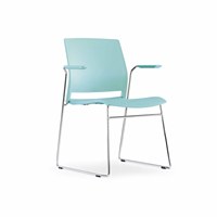 Chaise de bureau ergonomique en acier durable au design moderne avec accoudoirs, empilable, pour usage domestique, bureautique, réunions et formations