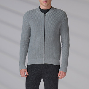High Quality Long Sleeve <b>Zip</b> <b>Up</b> Sweater Winter Outfit 100% Cotton Custom GOTS Knitted Sweater <b>Cardigan</b> Men - Product Image 1