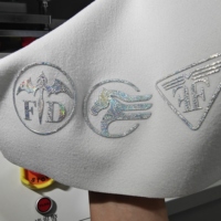 Patch en TPU moulé 3D personnalisé, haute fréquence, plaqué or métallique, pour transfert de logo sur vêtements