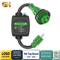 Protector Contra Sobretensiones GUANKAI de 30 Amperios y 125V/250V, Cable Adaptador con Bloqueo Tipo Dogbone para RV |   Cable de Protección Contra Sobrecargas NEMA 5-15P NEMA L5-30R de 18 Pulgadas