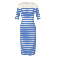 Robe pull en laine pour femme, décontractée, avec logo personnalisé, manches courtes, maxi, élégante, été, infroissable, silhouette crayon