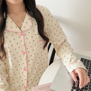 Pigiama da <span class=keywords><strong>donna</strong></span> elegante classico a maniche lunghe e pantaloni lunghi 2026, completo casual morbido con elastico in vita, vestibilità ampia, per primavera, autunno ed estate - Product Image 2