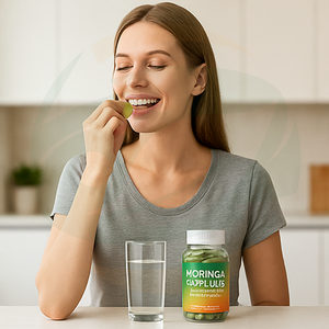 Kapsul Daun <span class=keywords><strong>Moringa</strong></span> Suplemen Herbal Superfood Hijau Organik untuk Mendukung Imunitas Dewasa Harga Terbaik Label Pribadi OEM - Product Image 4