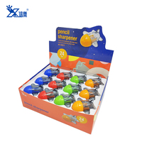 Papeterie de haute qualité logo personnalisé imprimé en forme de fusée nouveauté en plastique transparent tajador de lapices taille-crayon pour enfants